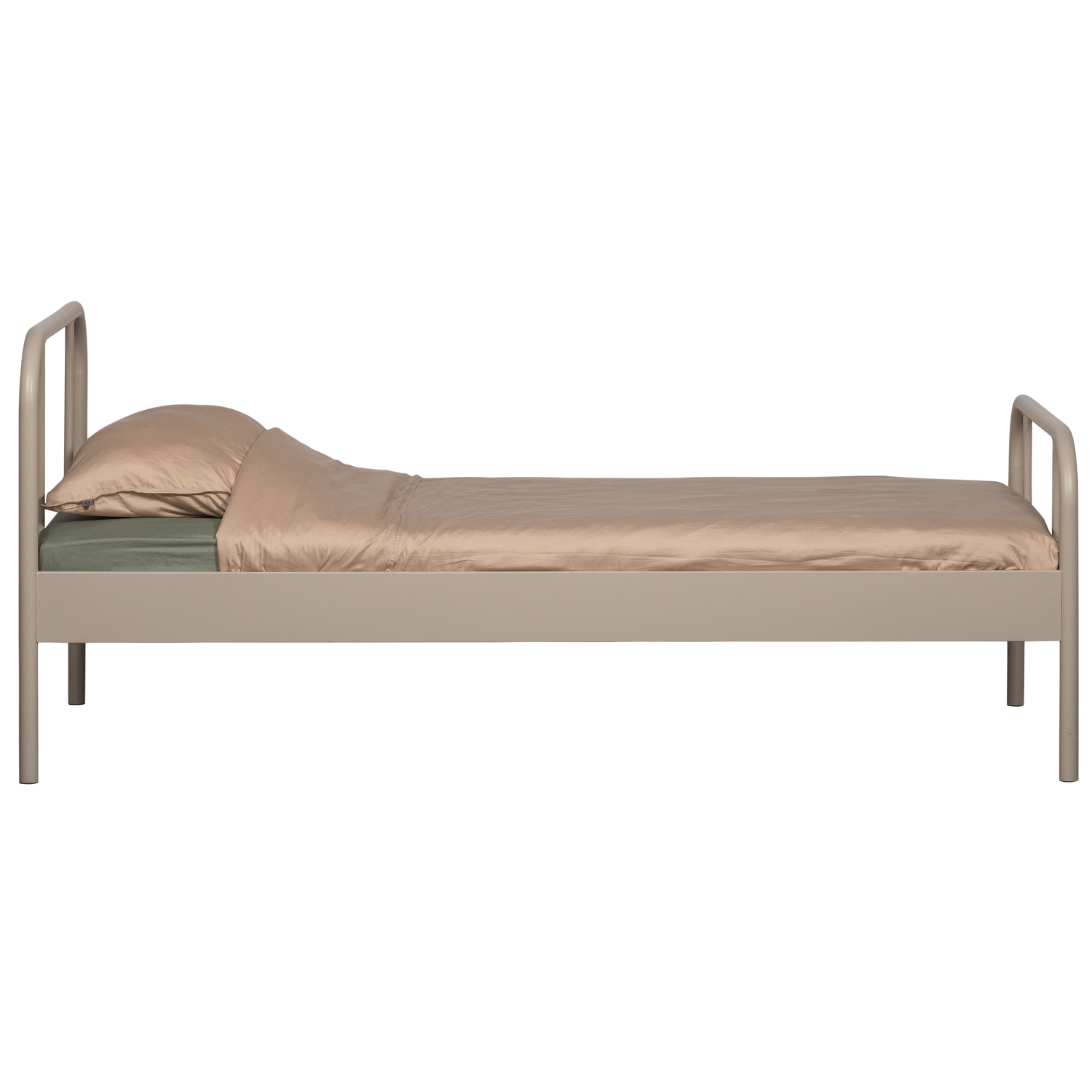 MATA SINGLE BED METAL SAND 90x200CM