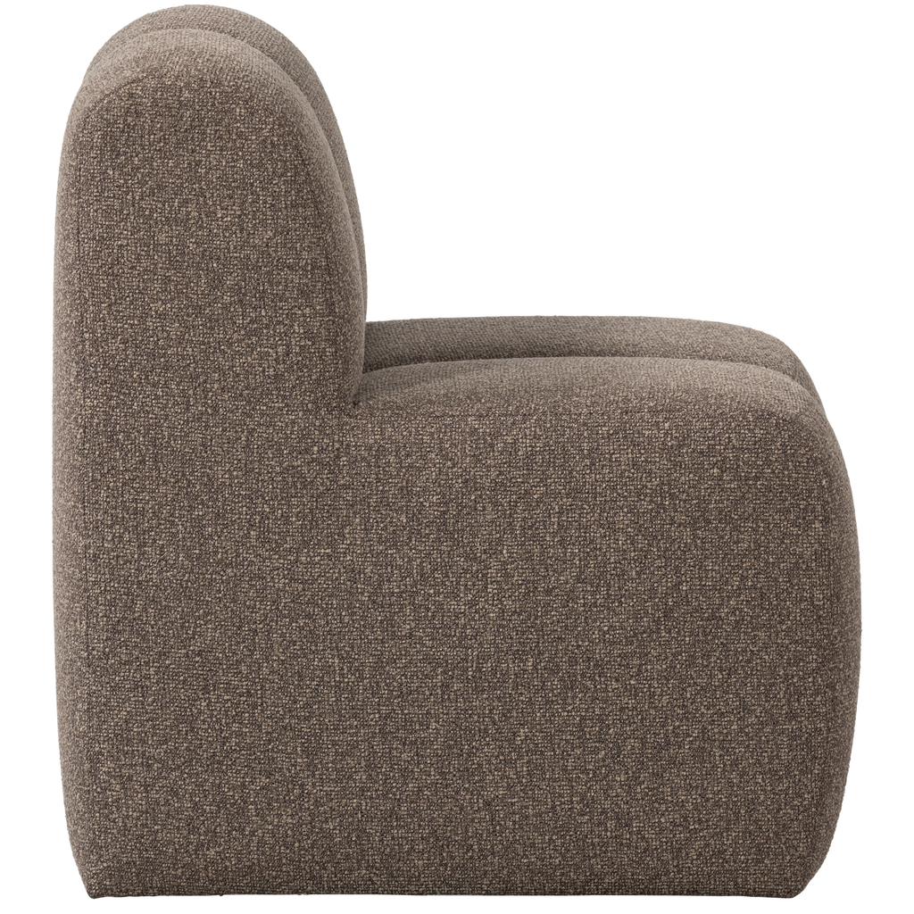 MOJO DINING BENCH 84CM WITH BACKREST BOUCLE BROWN MELANGE