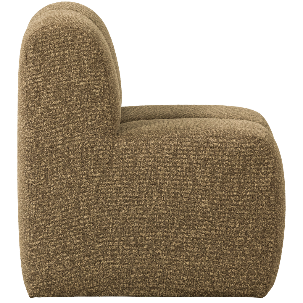 MOJO DINING BENCH 84CM BACKREST BOUCLE YELLOW/BROWN MELANGE