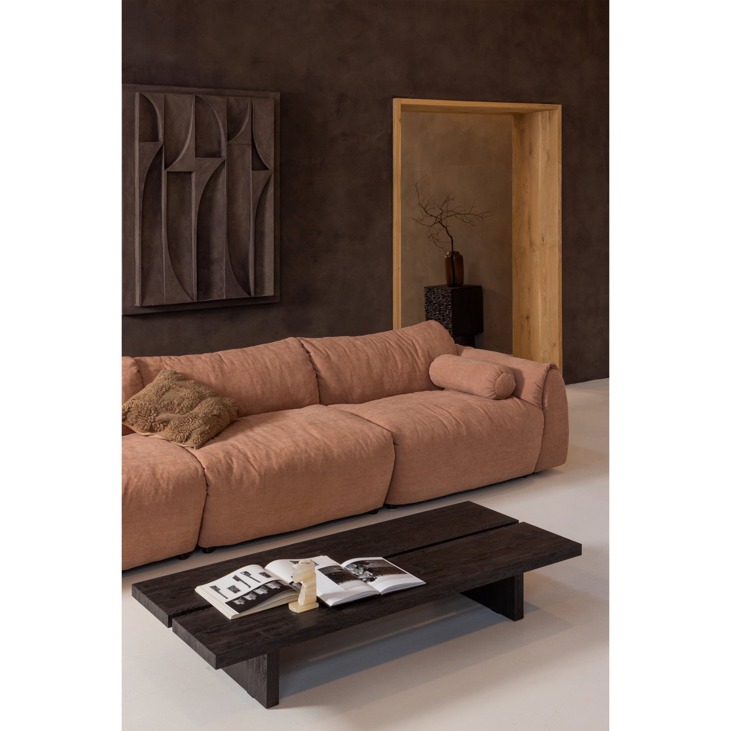LION COFFEE TABLE MDF DARK BROWN 140x60CM