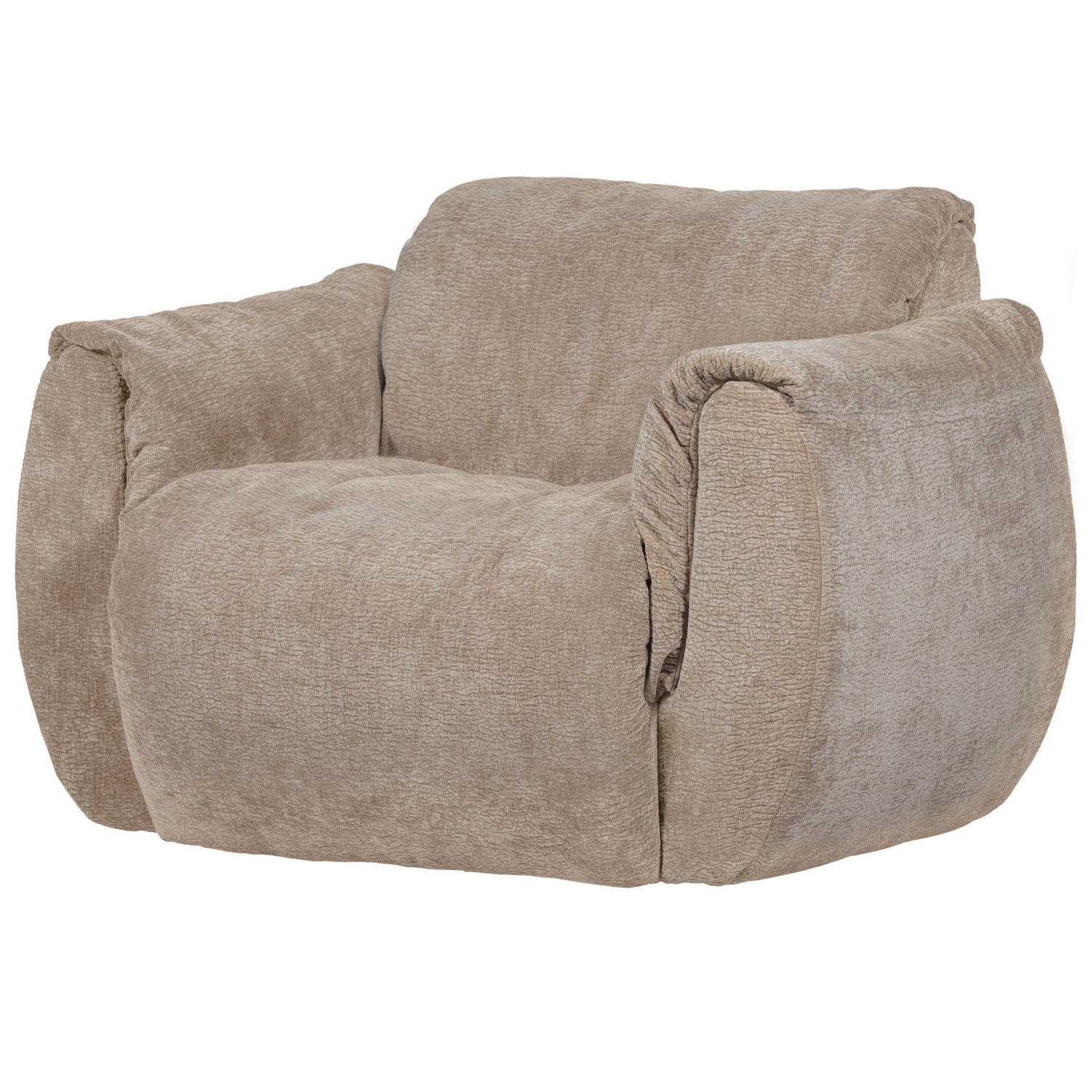 BAGGY SWIVEL ARMCHAIR 3D CHENILLE SAND