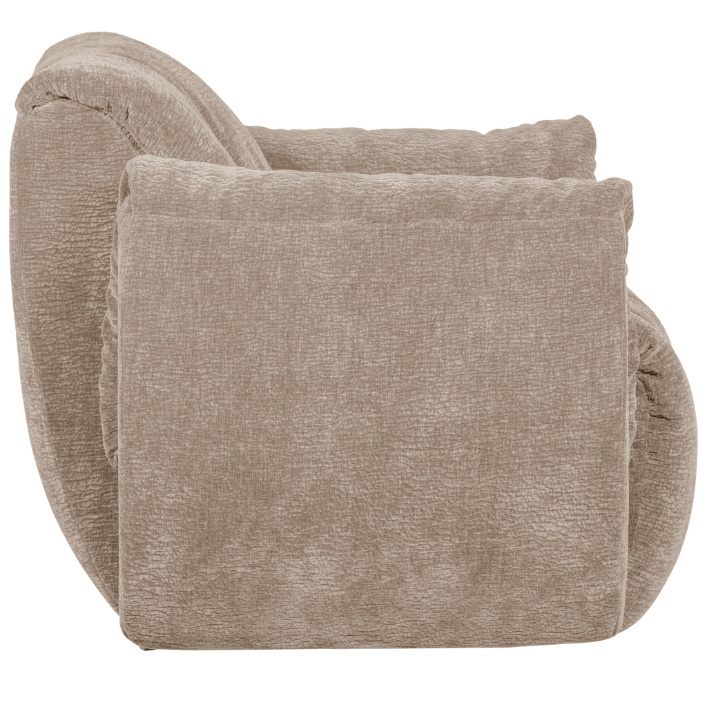 BAGGY SWIVEL ARMCHAIR 3D CHENILLE SAND