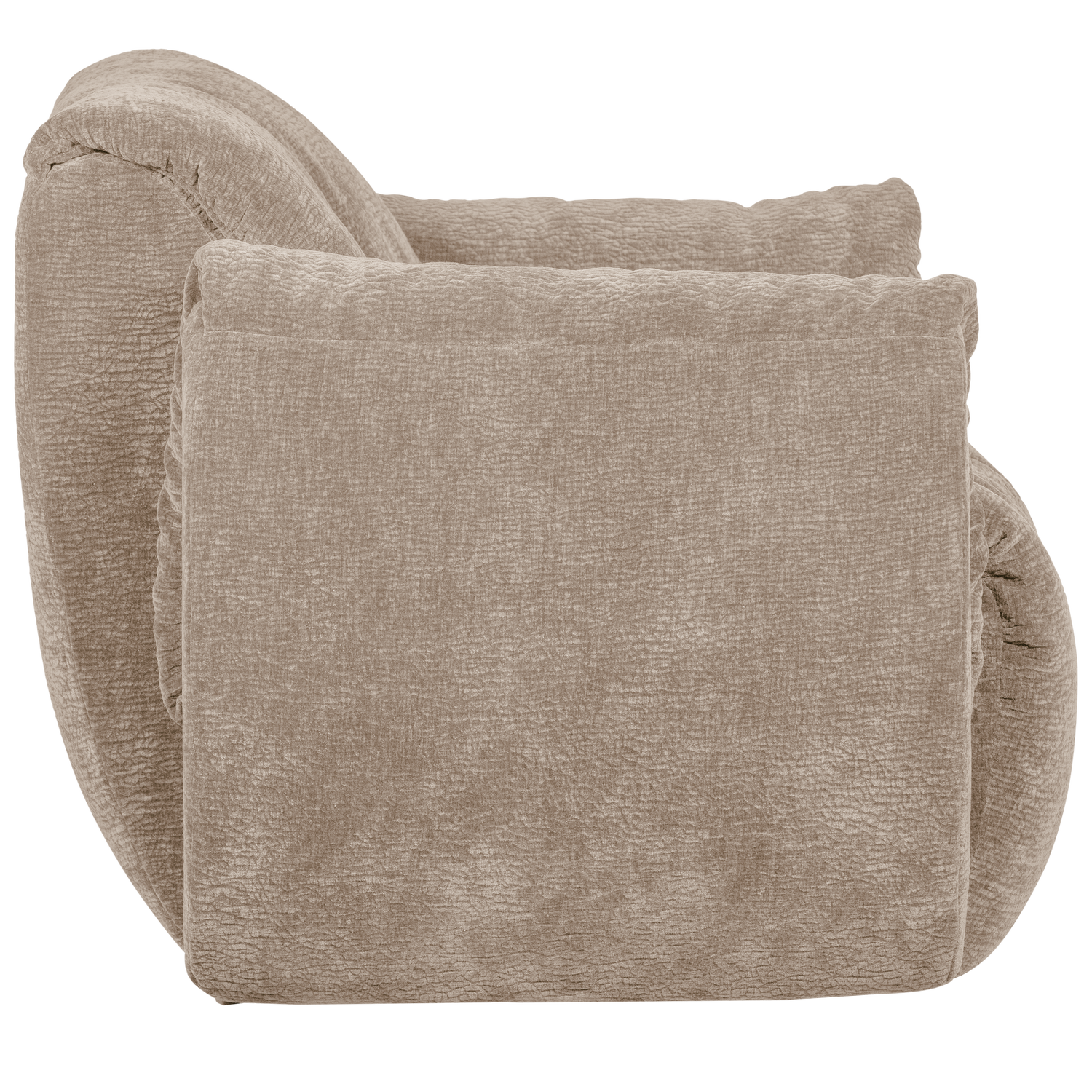 BAGGY SWIVEL ARMCHAIR 3D CHENILLE SAND