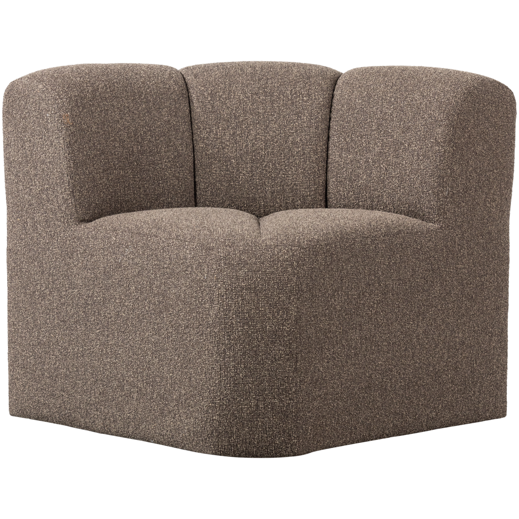 MOJO DINING BENCH CORNER WITH BACKREST BOUCLE BROWN MELANGE