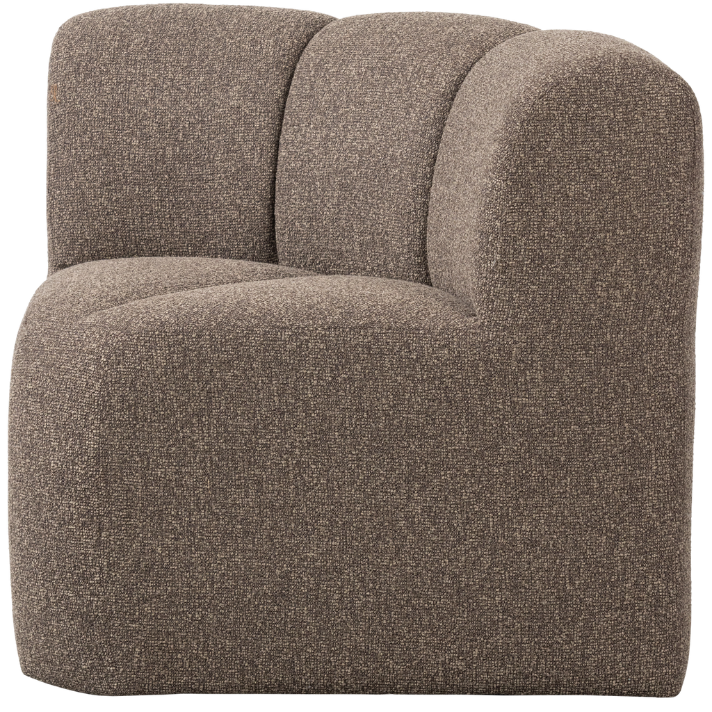 MOJO DINING BENCH CORNER WITH BACKREST BOUCLE BROWN MELANGE