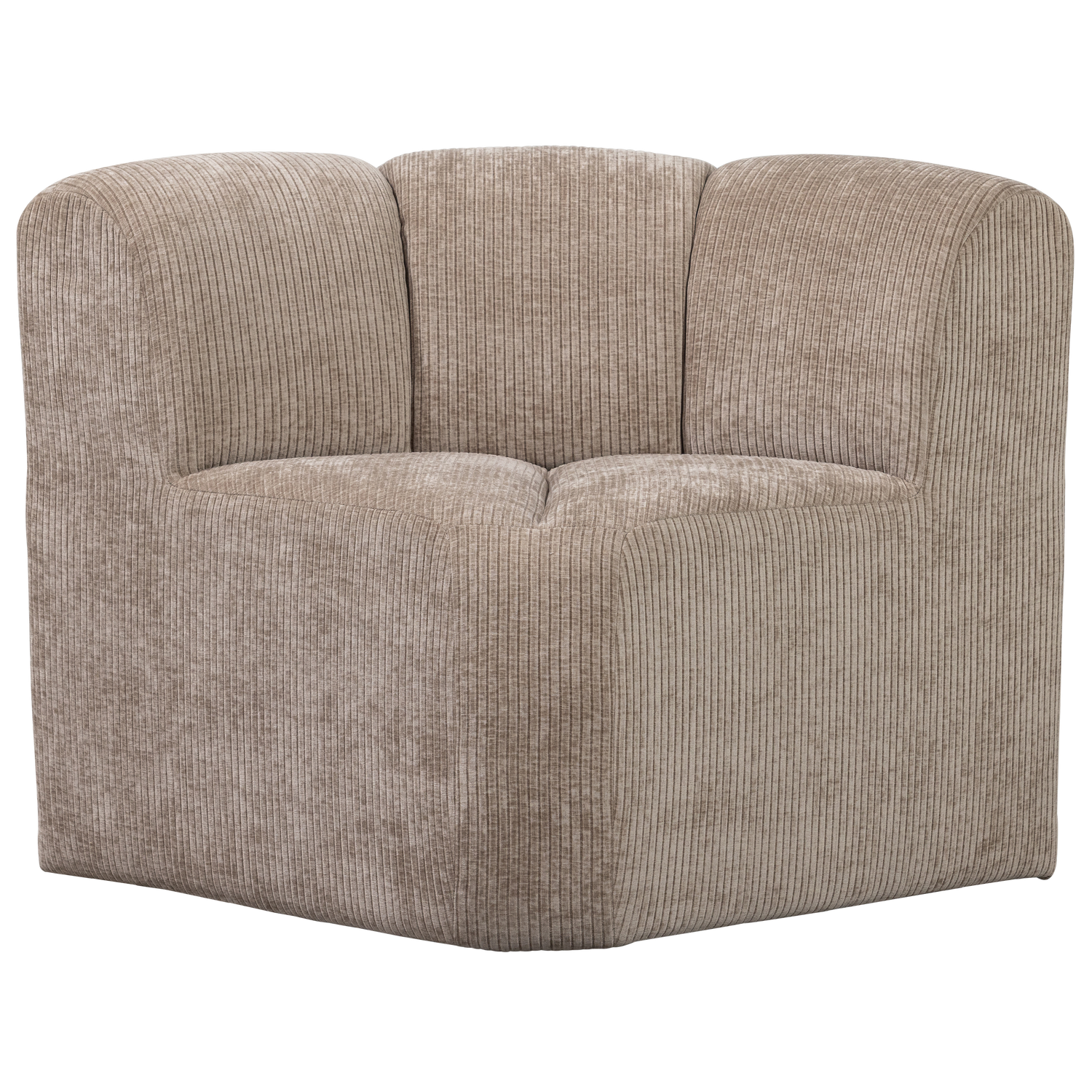 MOJO DINING BENCH CORNER WITH BACKREST RIB FABRIC DARK SAND