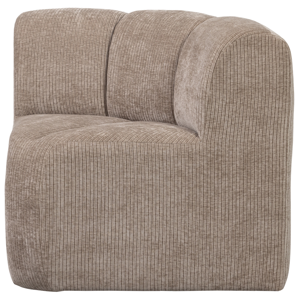 MOJO DINING BENCH CORNER WITH BACKREST RIB FABRIC DARK SAND