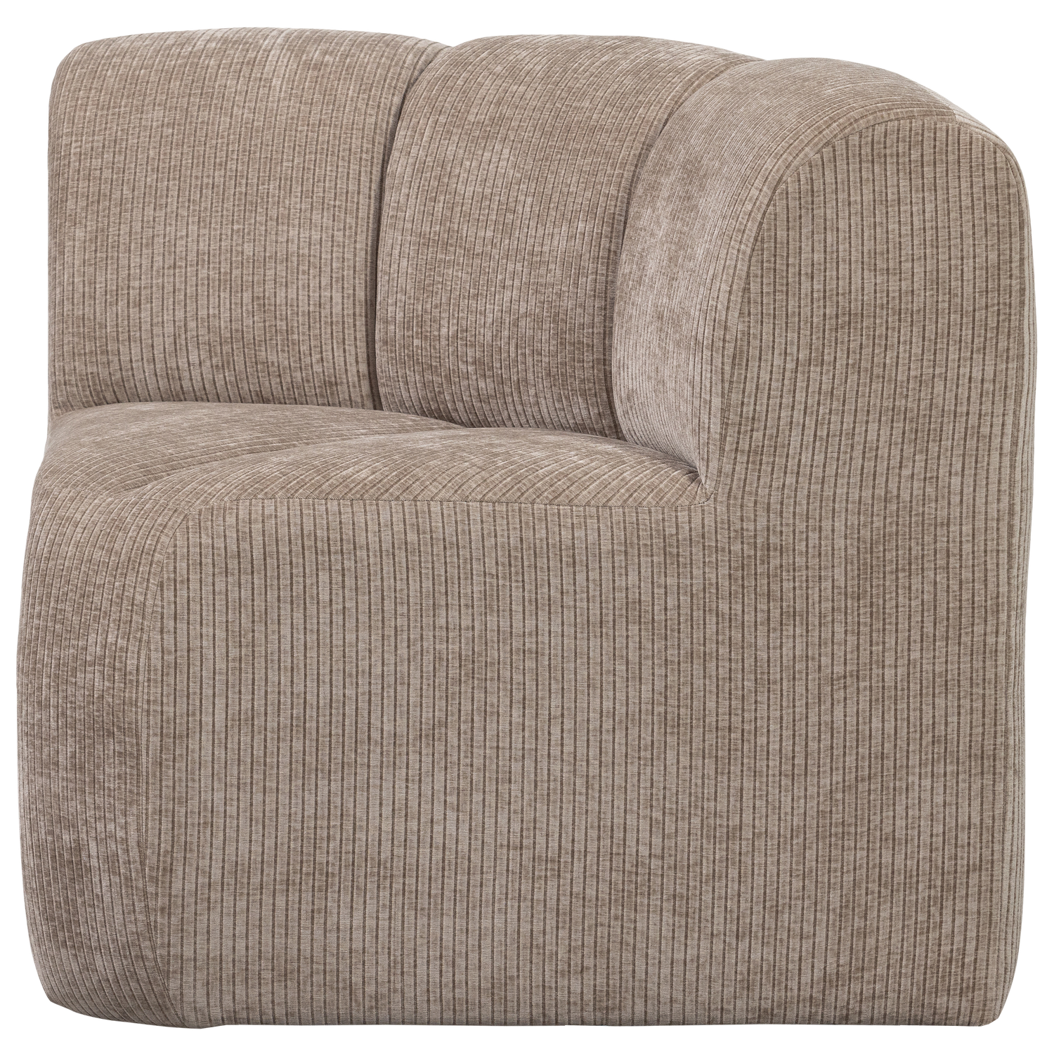 MOJO DINING BENCH CORNER WITH BACKREST RIB FABRIC DARK SAND