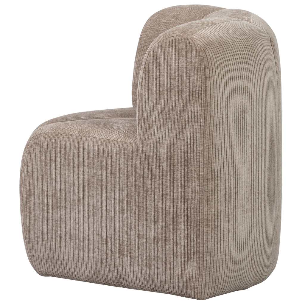 MOJO DINING BENCH CORNER WITH BACKREST RIB FABRIC DARK SAND