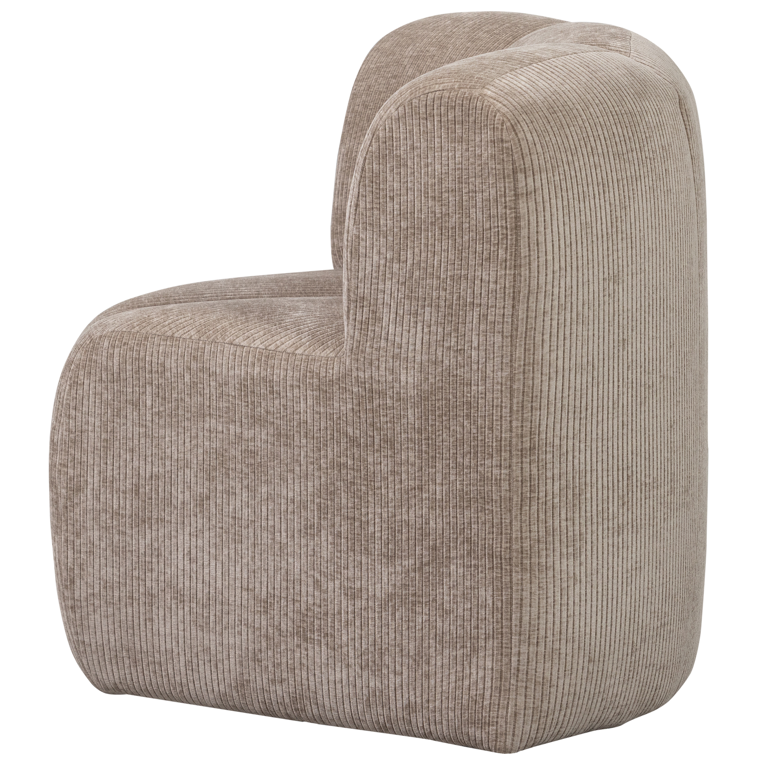 MOJO DINING BENCH CORNER WITH BACKREST RIB FABRIC DARK SAND