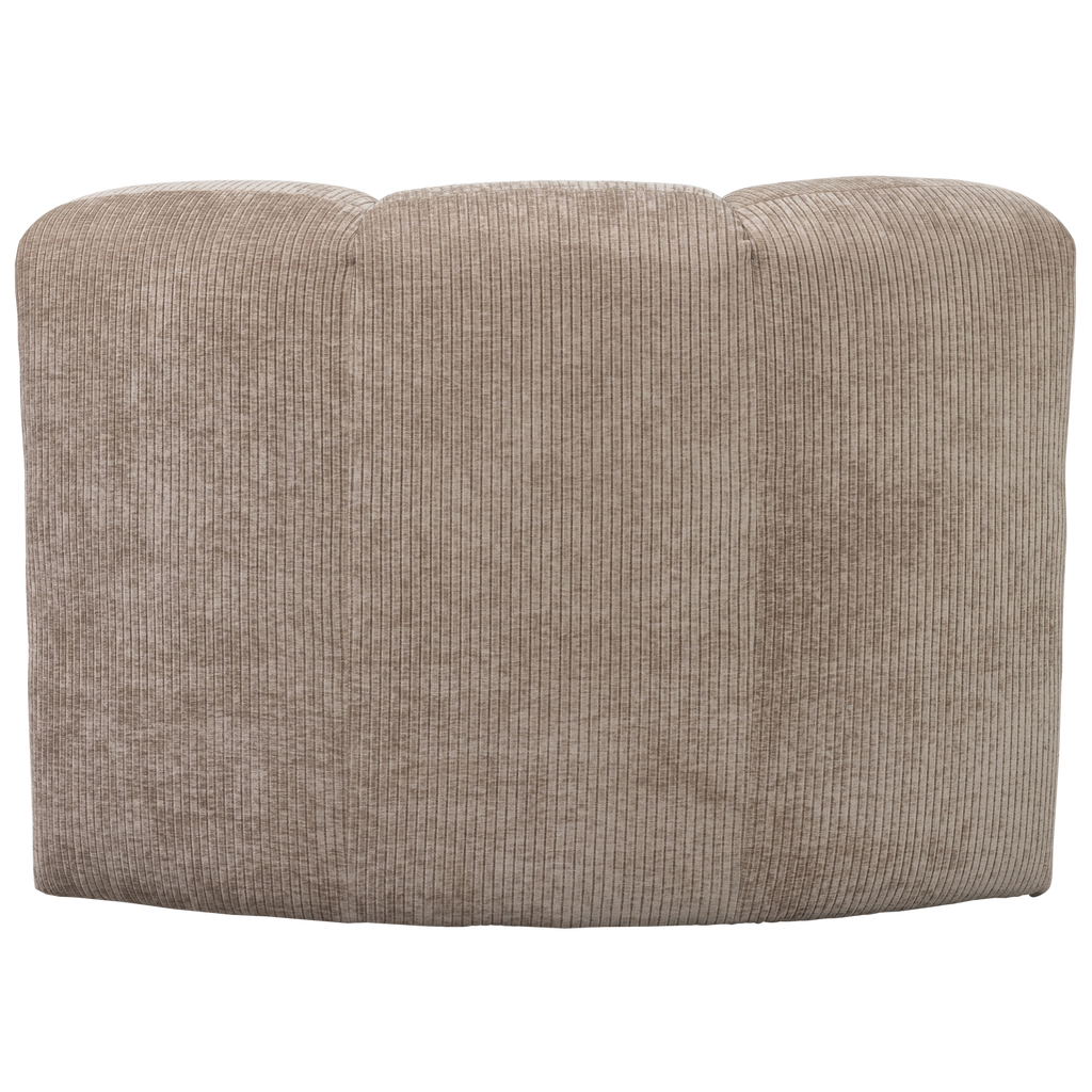 MOJO DINING BENCH CORNER WITH BACKREST RIB FABRIC DARK SAND