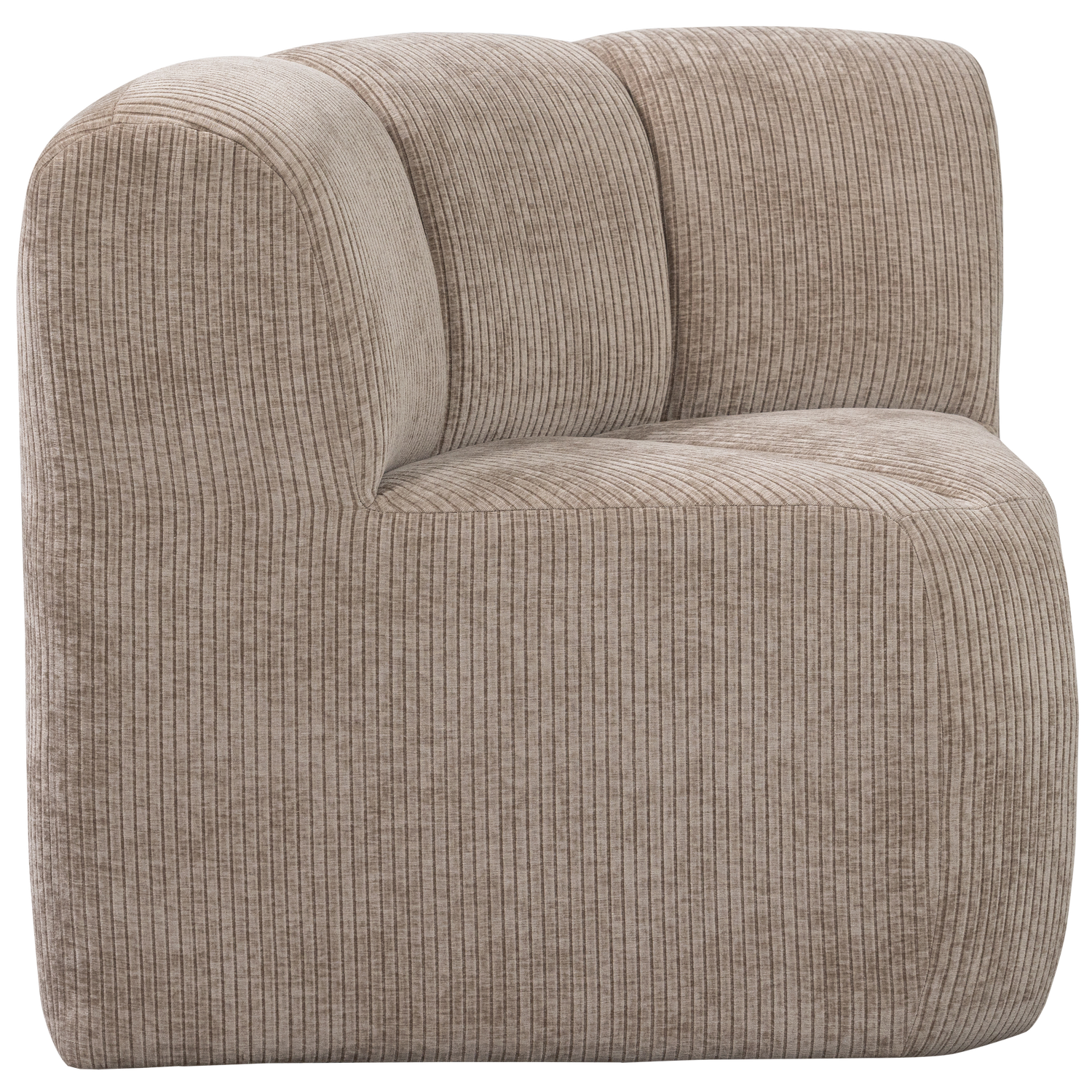 MOJO DINING BENCH CORNER WITH BACKREST RIB FABRIC DARK SAND