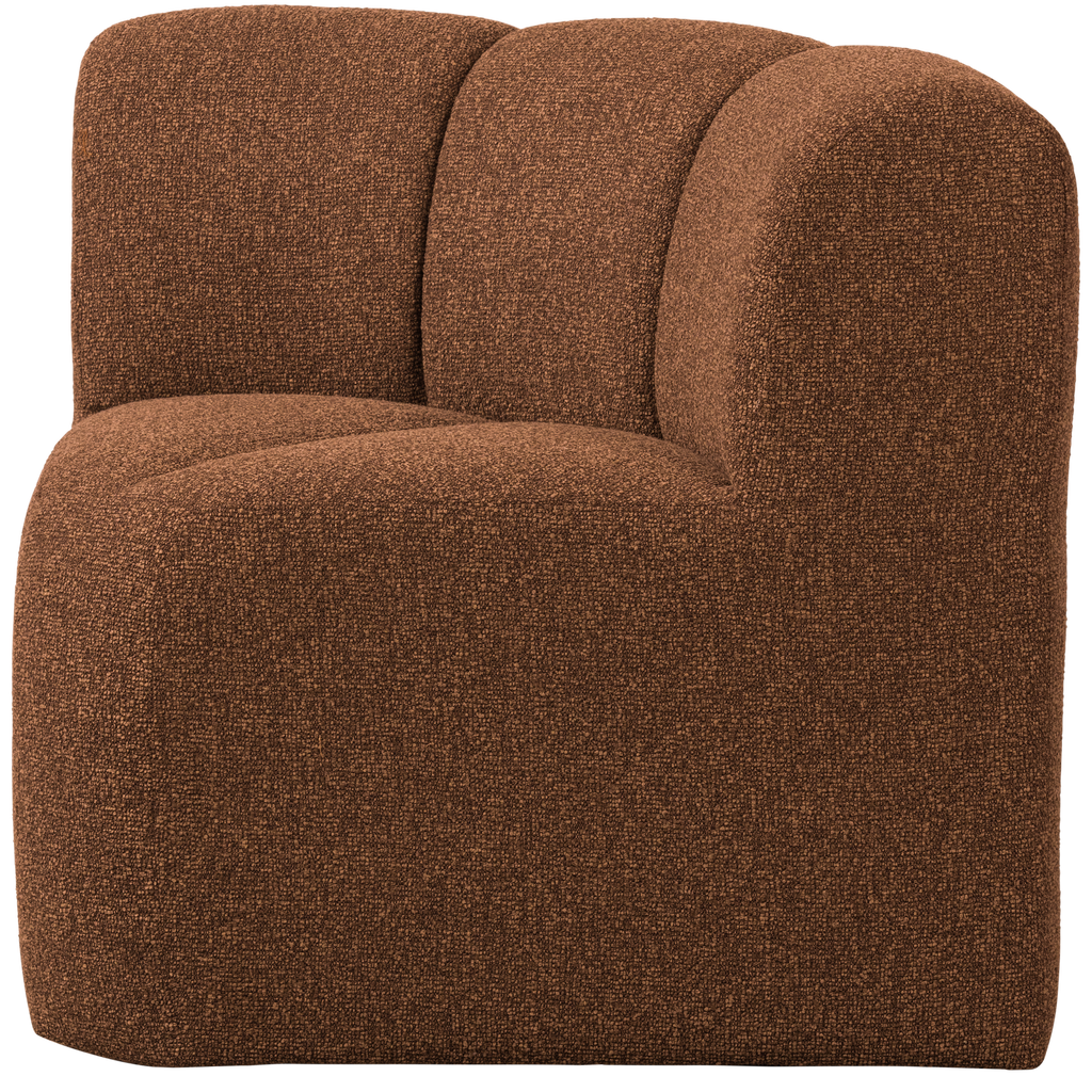 MOJO DINING BENCH CORNER WITH BACKREST BOUCLE RUST BROWN