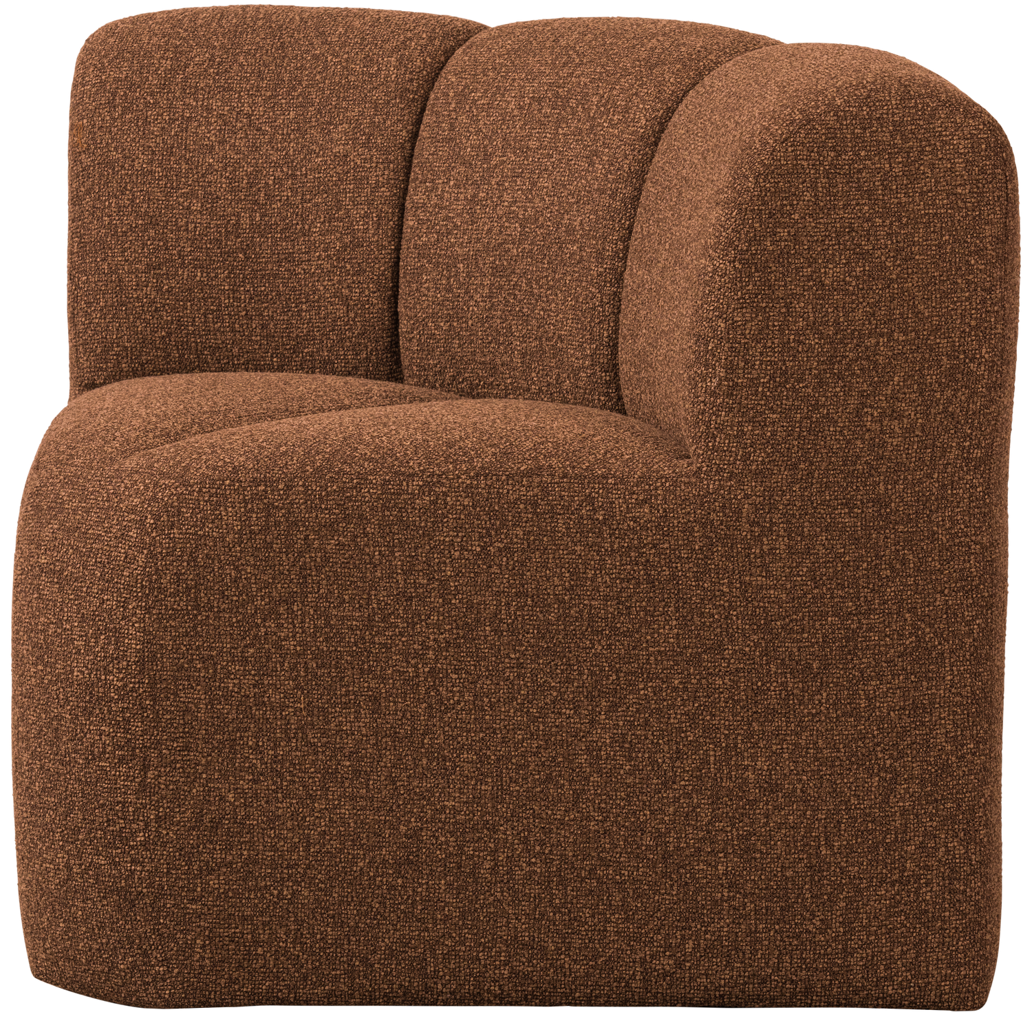 MOJO DINING BENCH CORNER WITH BACKREST BOUCLE RUST BROWN