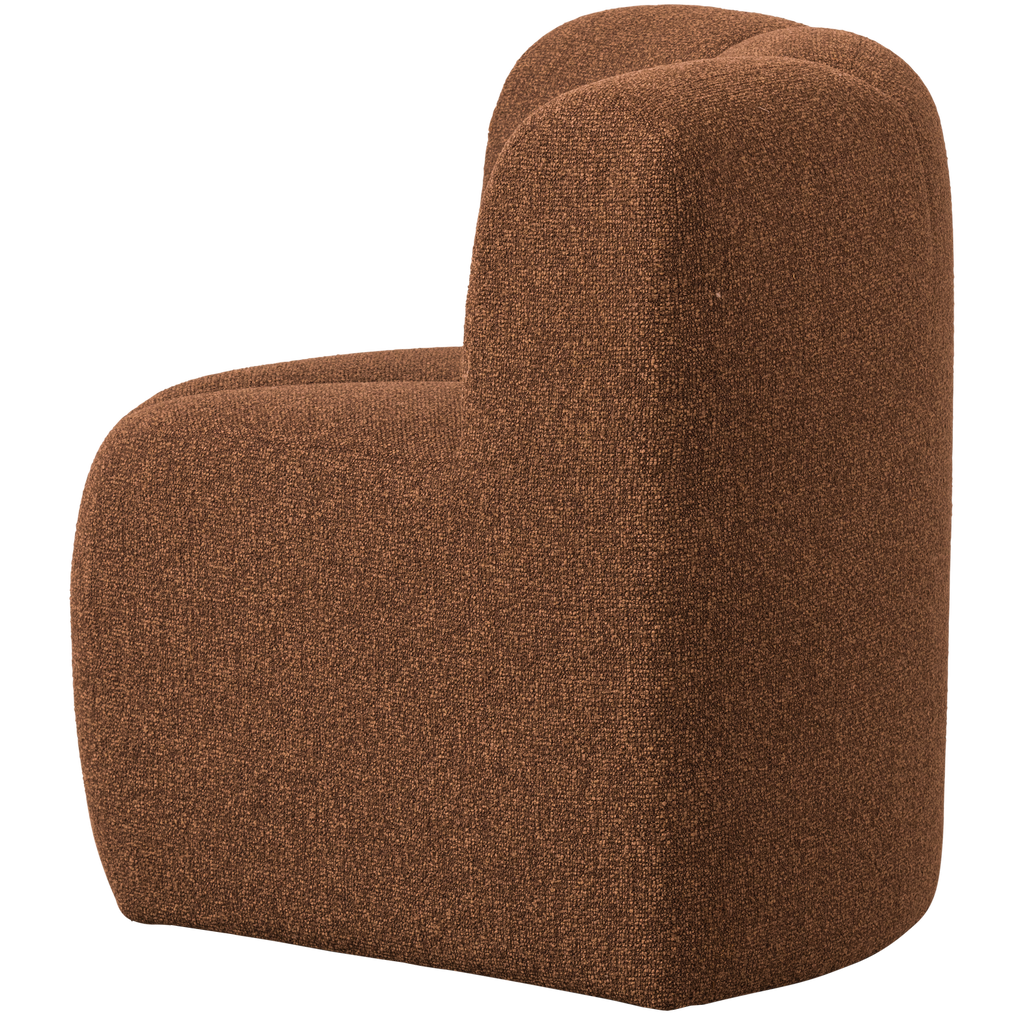 MOJO DINING BENCH CORNER WITH BACKREST BOUCLE RUST BROWN