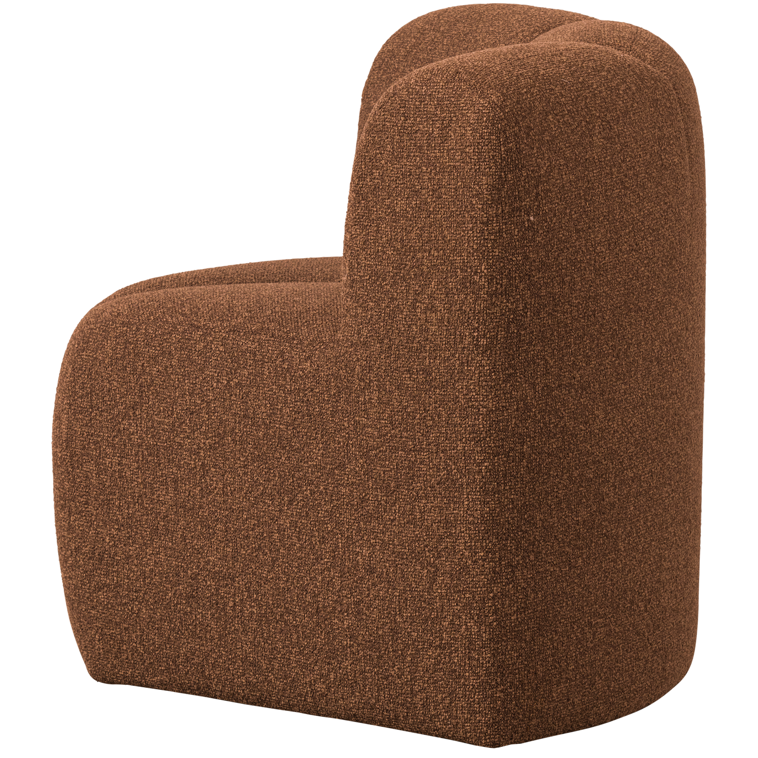 MOJO DINING BENCH CORNER WITH BACKREST BOUCLE RUST BROWN