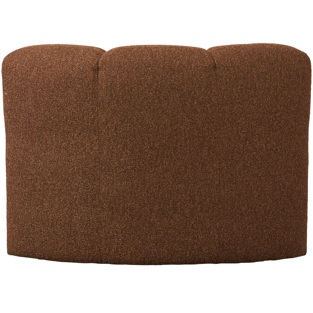 MOJO DINING BENCH CORNER WITH BACKREST BOUCLE RUST BROWN