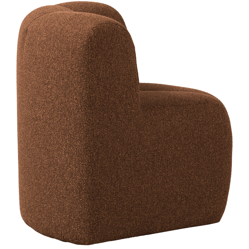 MOJO DINING BENCH CORNER WITH BACKREST BOUCLE RUST BROWN