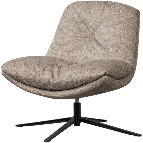 ARVE SWIVEL ARMCHAIR PRINTED FABRIC NATURAL MELANGE