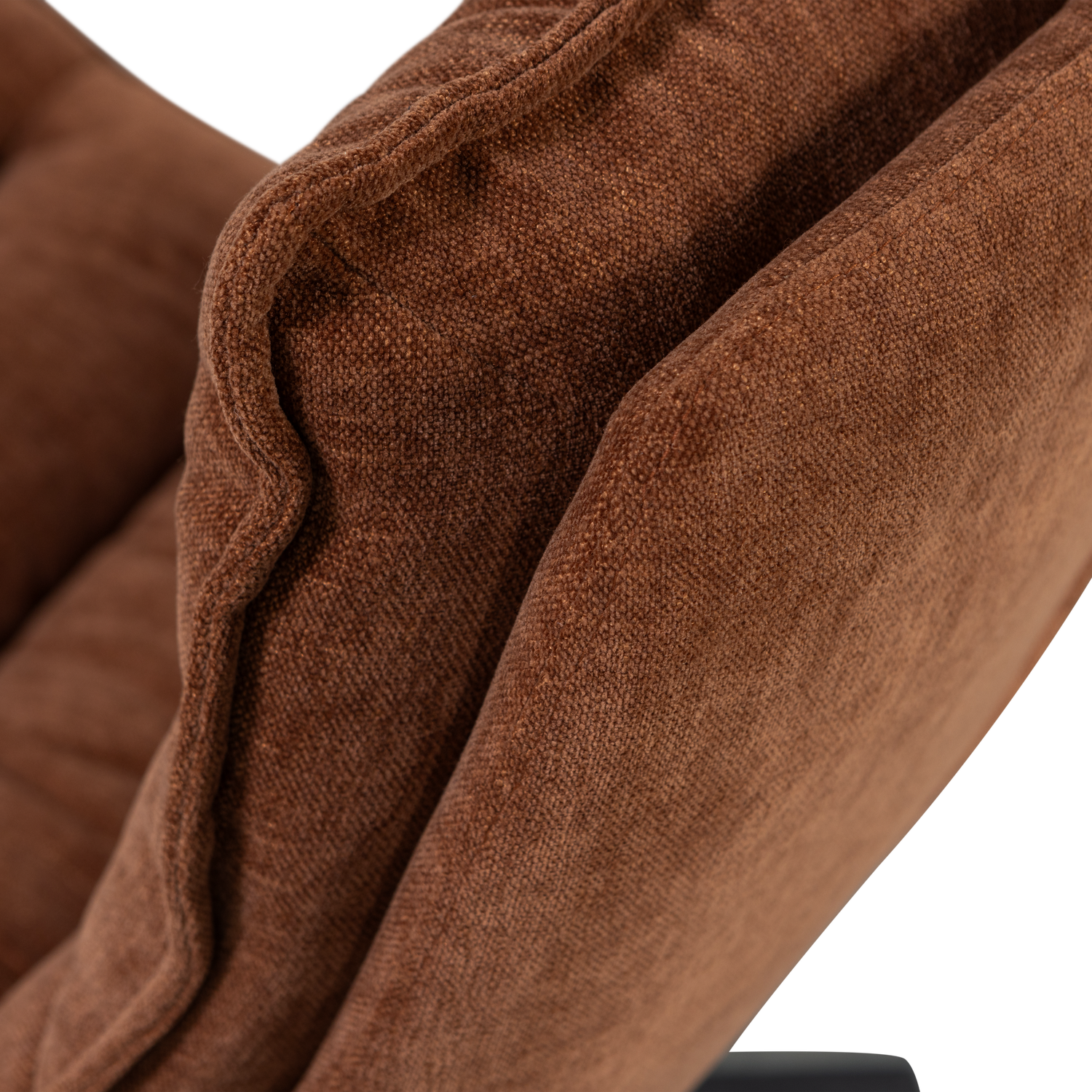 KUBE SWIVEL ARMCHAIR WITH HOCKER BROWN
