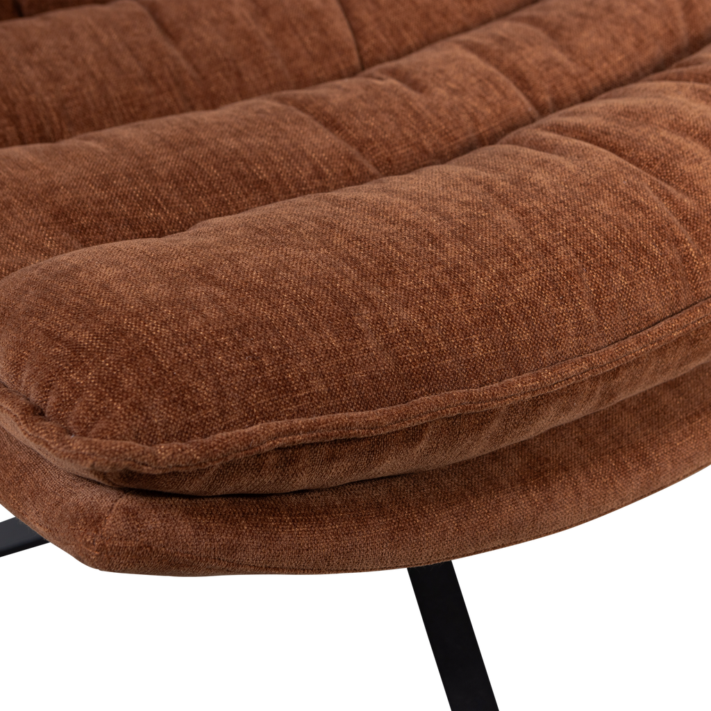 KUBE SWIVEL ARMCHAIR WITH HOCKER BROWN