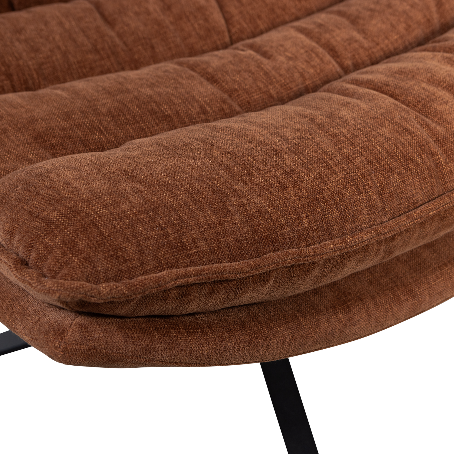 KUBE SWIVEL ARMCHAIR WITH HOCKER BROWN