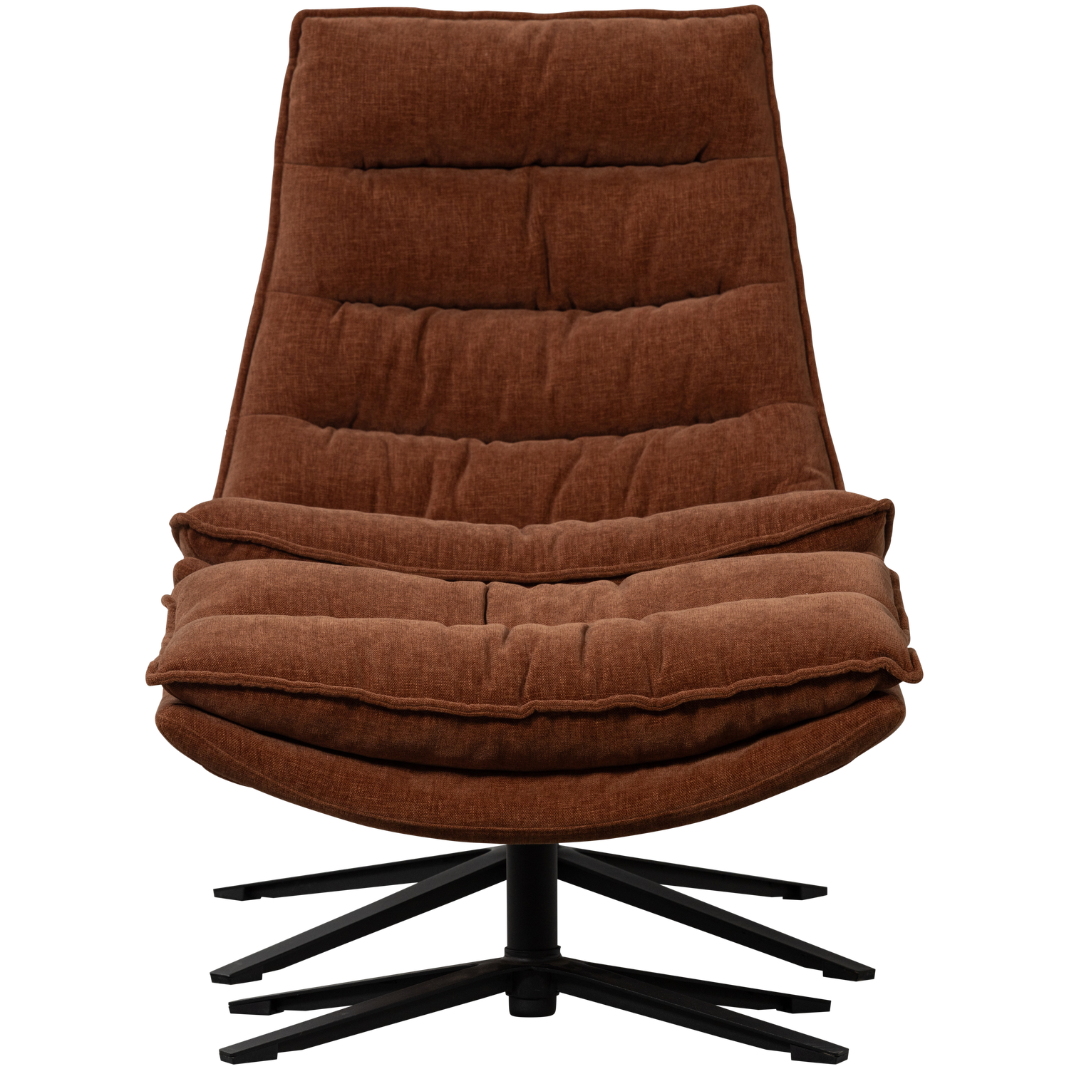 KUBE SWIVEL ARMCHAIR WITH HOCKER BROWN