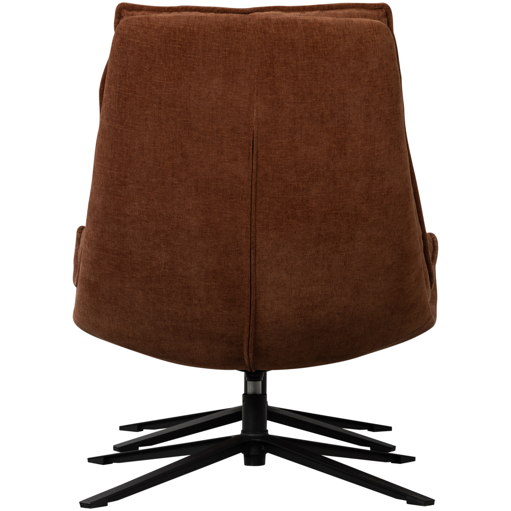 KUBE SWIVEL ARMCHAIR WITH HOCKER BROWN