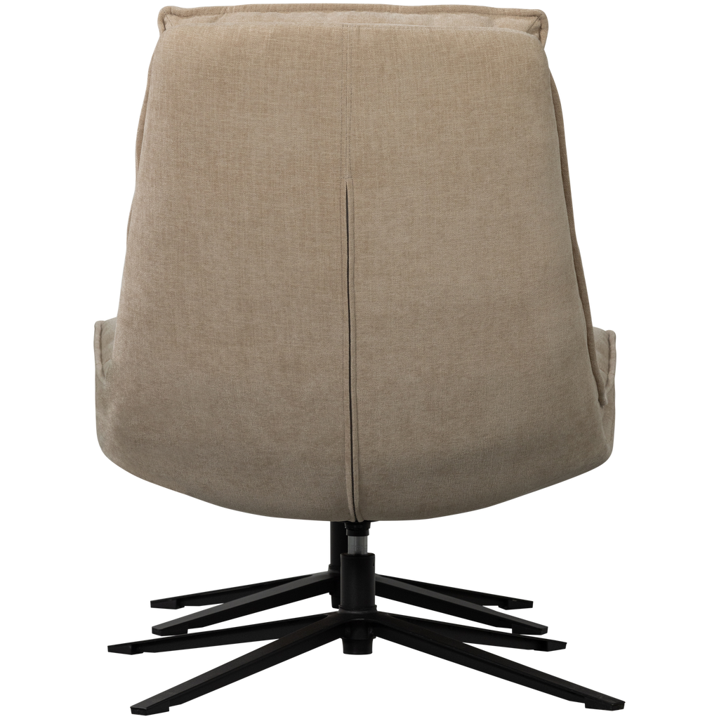 KUBE SWIVEL ARMCHAIR WITH HOCKER NATURAL