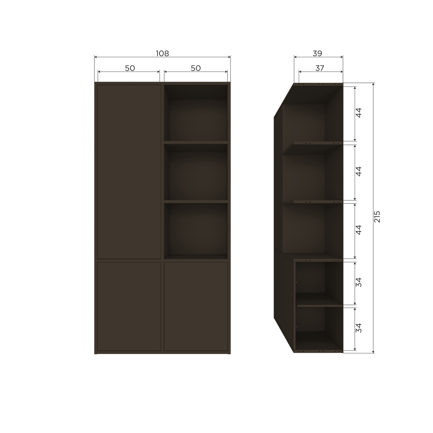 MEGGY STORAGE CABINET LEFT 108 CM PINE MID BROWN [fsc]