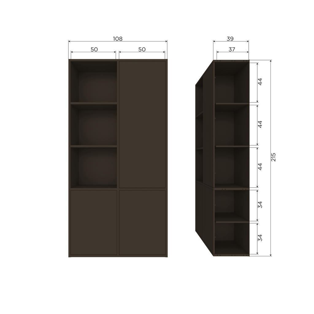 MEGGY STORAGE CABINET RIGHT 108 CM PINE MID BROWN [fsc]