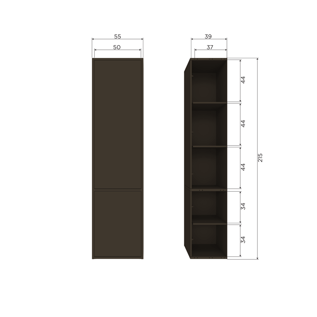 MEGGY SMALL STORAGE CABINET 55 CM PINE MID BROWN [fsc]