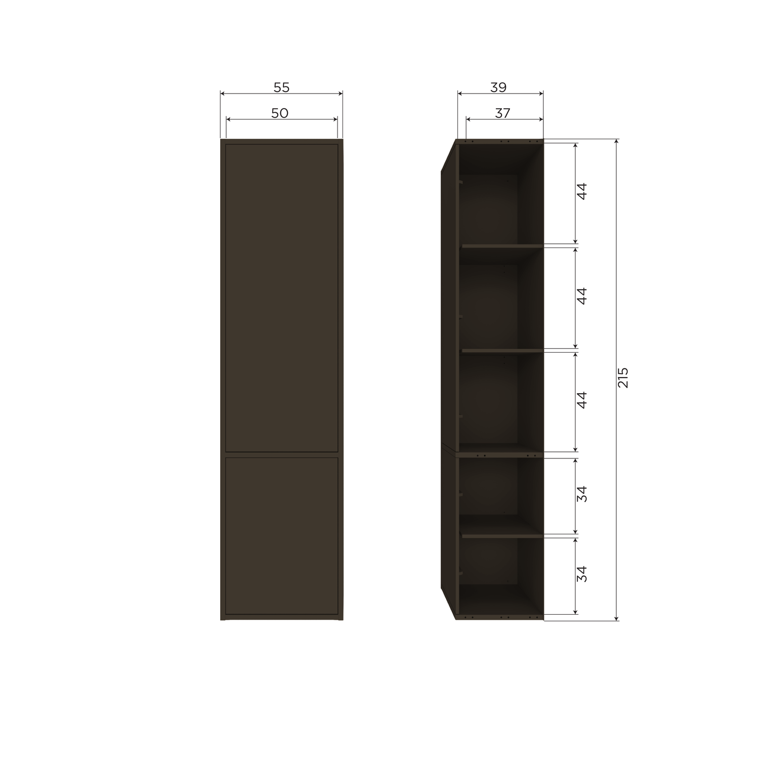 MEGGY SMALL STORAGE CABINET 55 CM PINE MID BROWN [fsc]