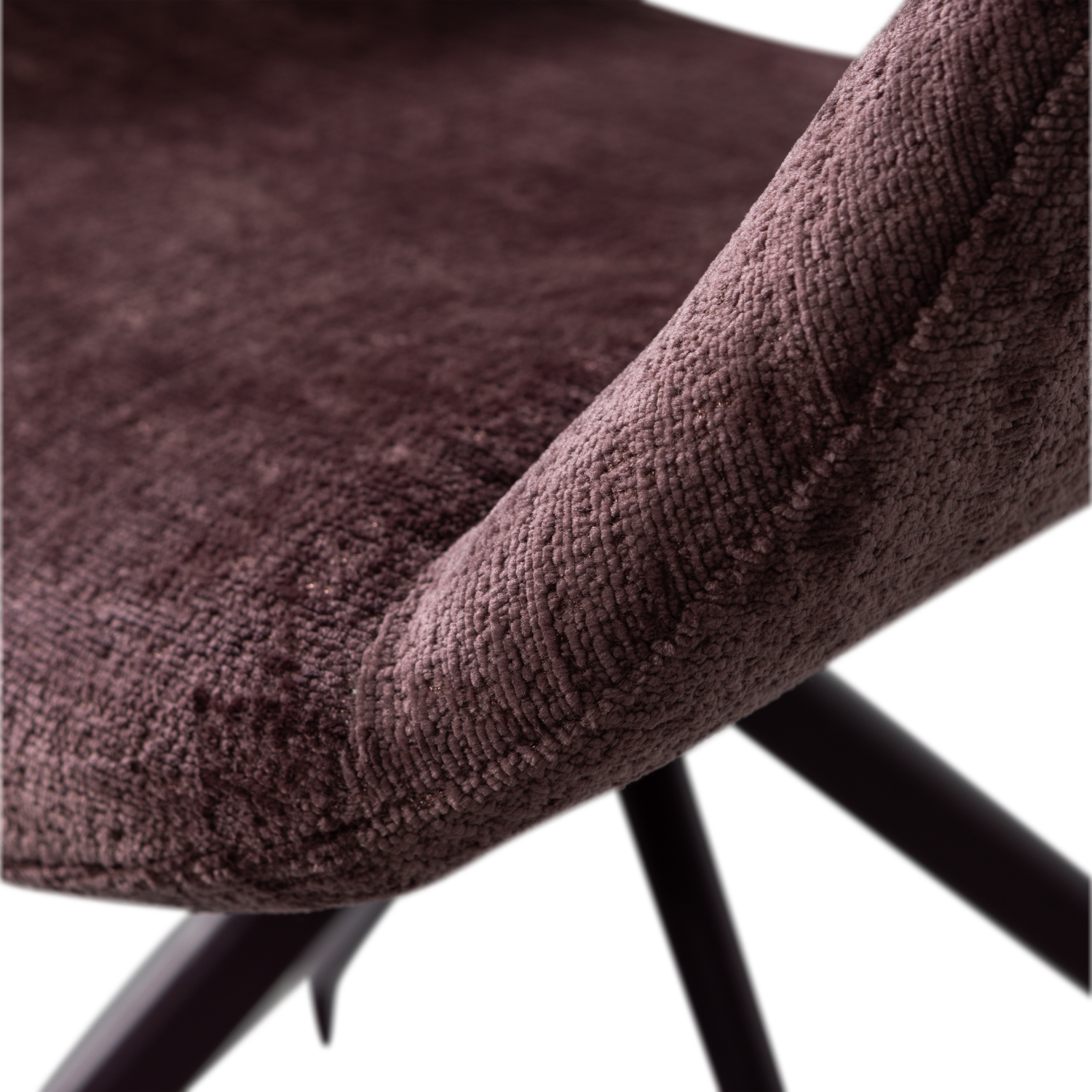 ELIVA DINING CHAIR STRUCTURE VELVET PURPLE - SET OF 2