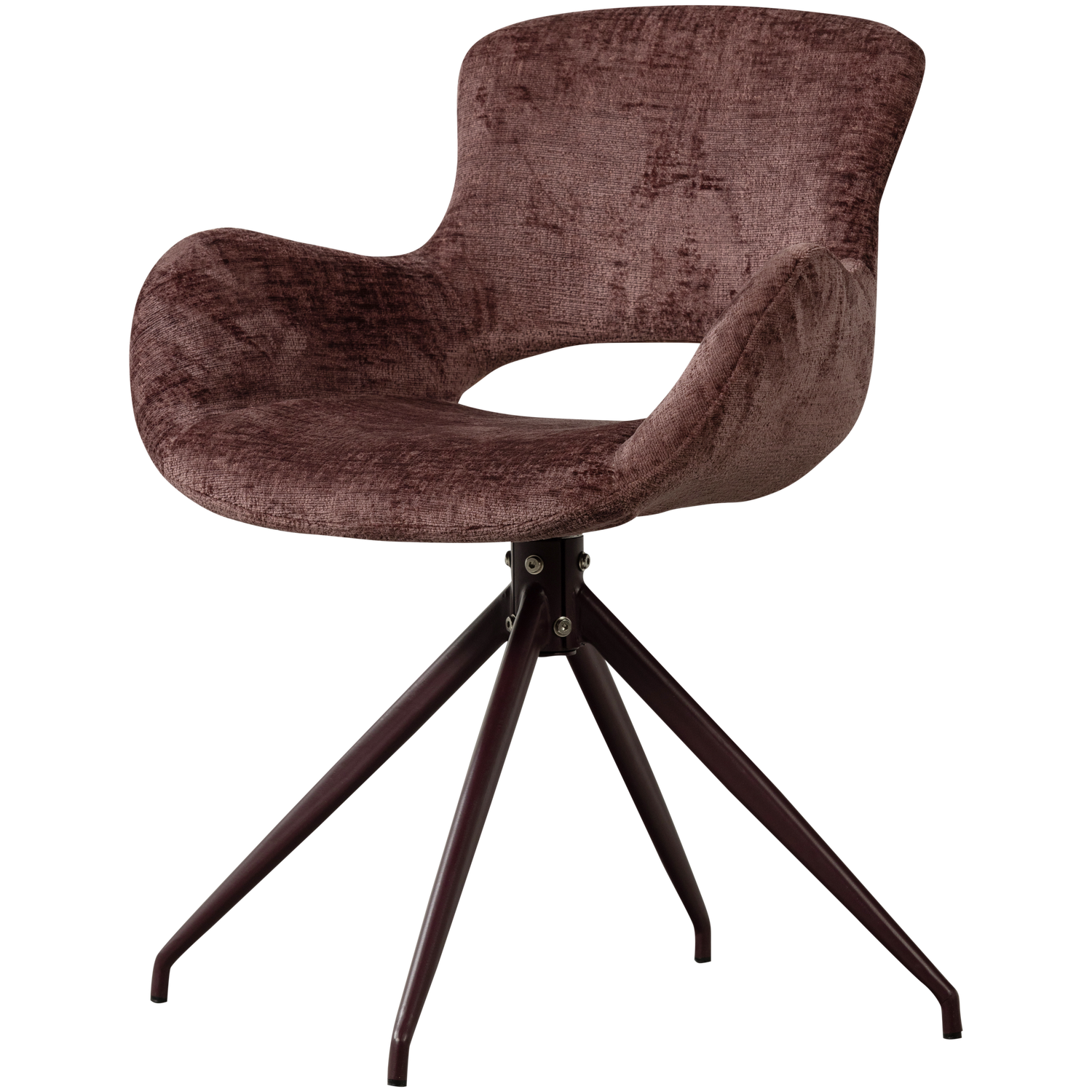 ELIVA DINING CHAIR STRUCTURE VELVET PURPLE - SET OF 2