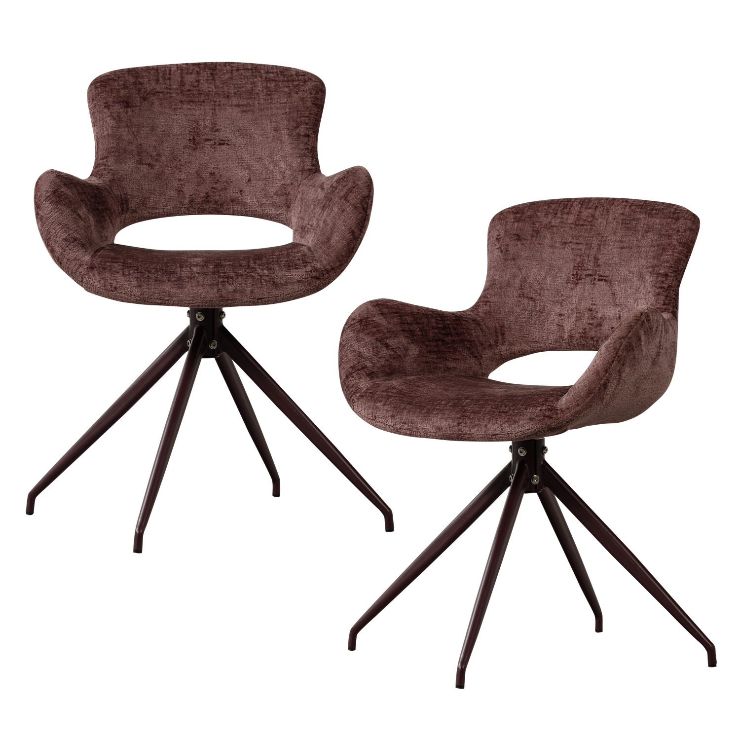 ELIVA DINING CHAIR STRUCTURE VELVET PURPLE - SET OF 2