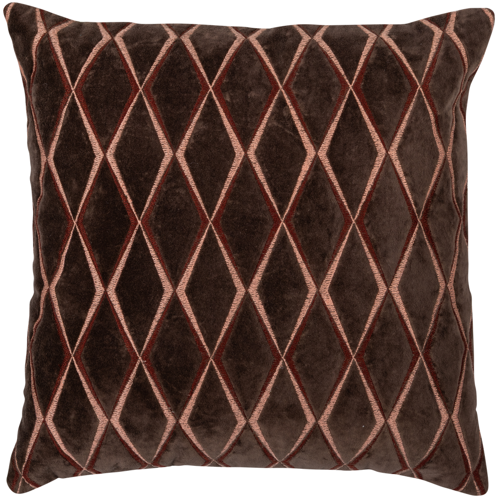 AZIZ CUSHIONS VELVET BROWN/NATURAL - SET OF 3