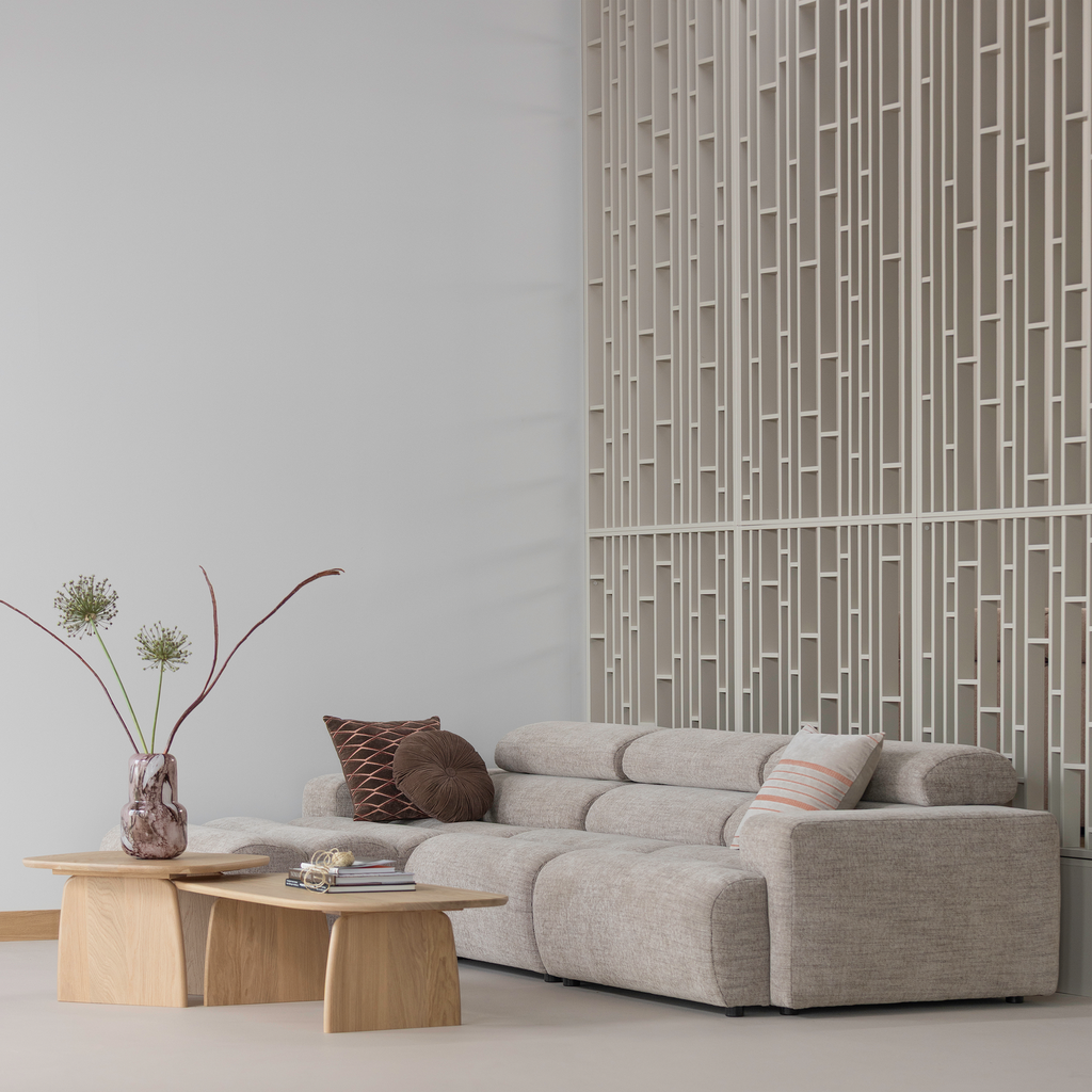 NOVI CHAISE LONGUE SOFA LEFT NATURAL MELANGE