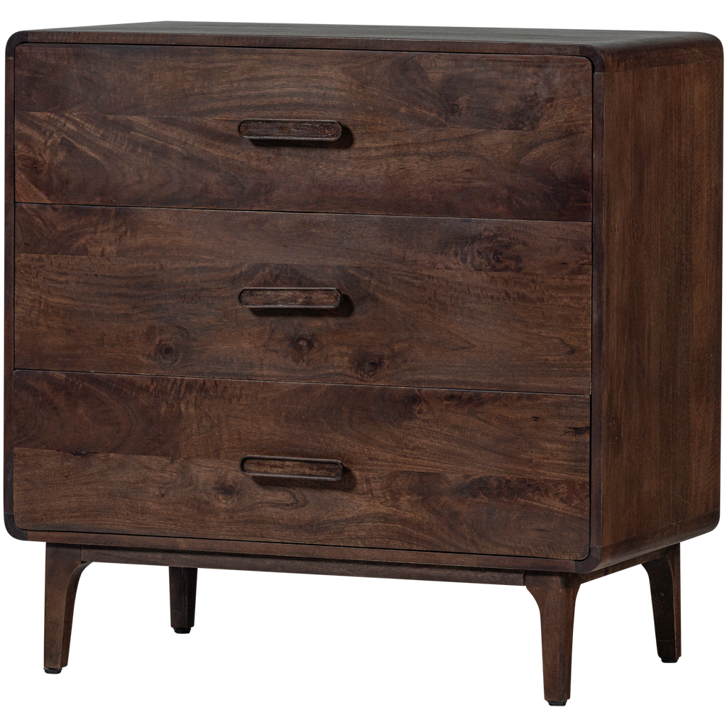 LIYA CABINET WITH DRAWERS MANGO WOOD DARK BROWN