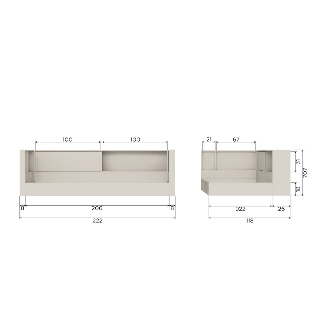 CARTER CORNER BED PINE WHITE [fsc]