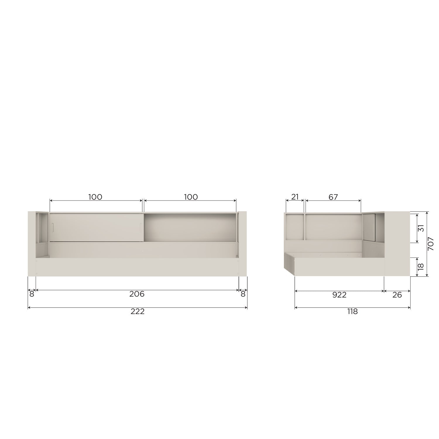 CARTER CORNER BED PINE WHITE [fsc]