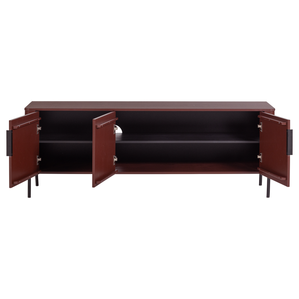 GUNNAR TV UNIT 154 CM PINE MATTE BURGUNDY RED [fsc]