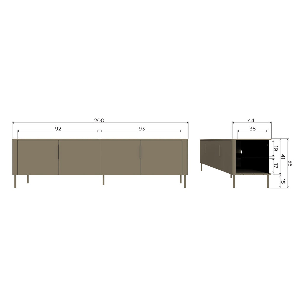 GUNNAR TV UNIT 154CM PINE MATTE BLACK [fsc]