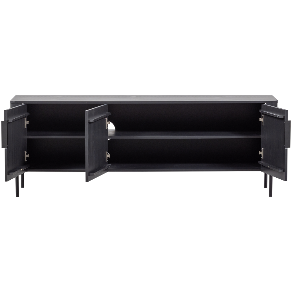 GUNNAR TV UNIT 154CM PINE MATTE BLACK [fsc]
