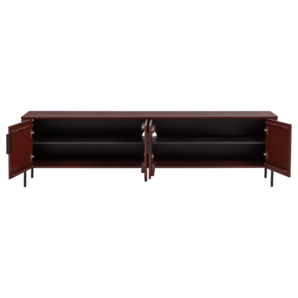 GUNNAR TV UNIT 200 CM BURGUNDY RED [fsc]