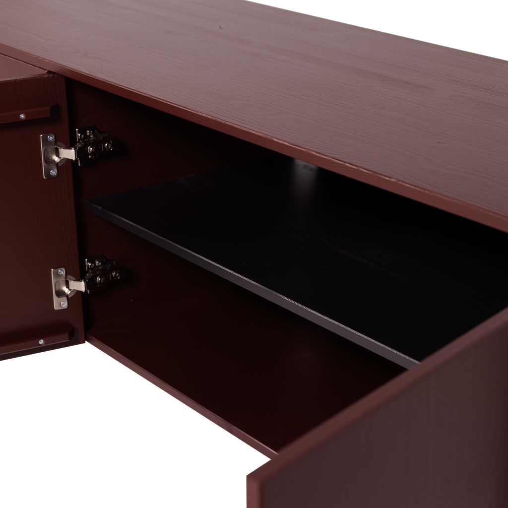 GUNNAR TV UNIT 200 CM BURGUNDY RED [fsc]
