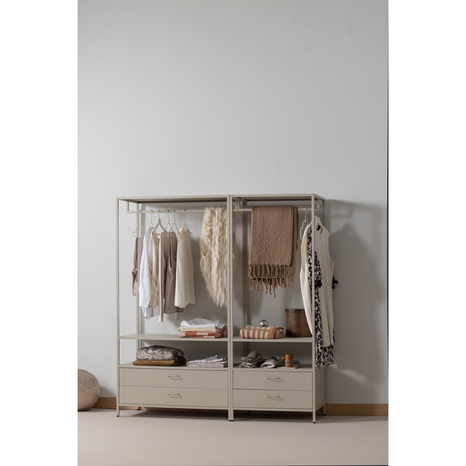 FERRIS OPEN WARDROBE 100 CM METAL SAND