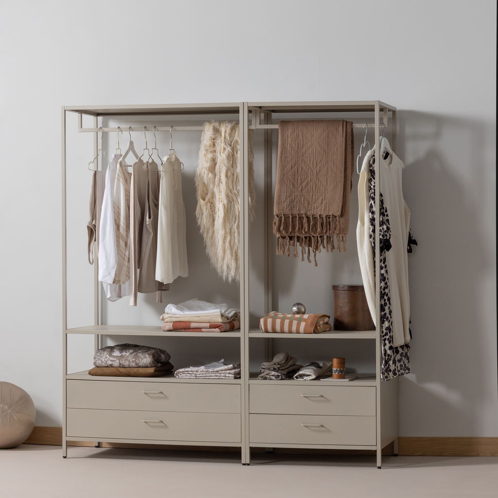 FERRIS OPEN WARDROBE 70 CM METAL SAND