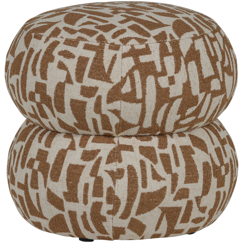 ANIC POUF WITH GRAPHIC PATTERN BROWN