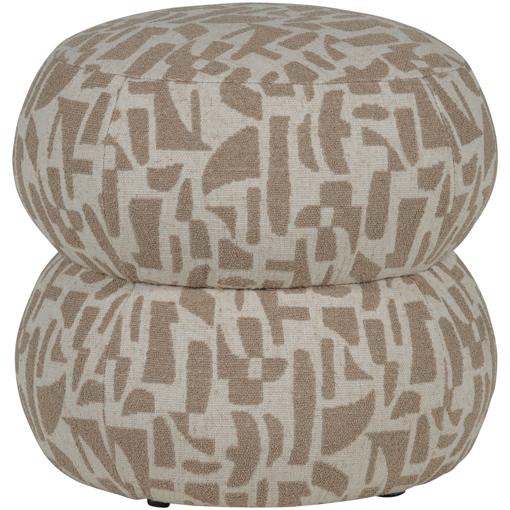 ANIC POUF WITH GRAPHIC PATTERN SAND